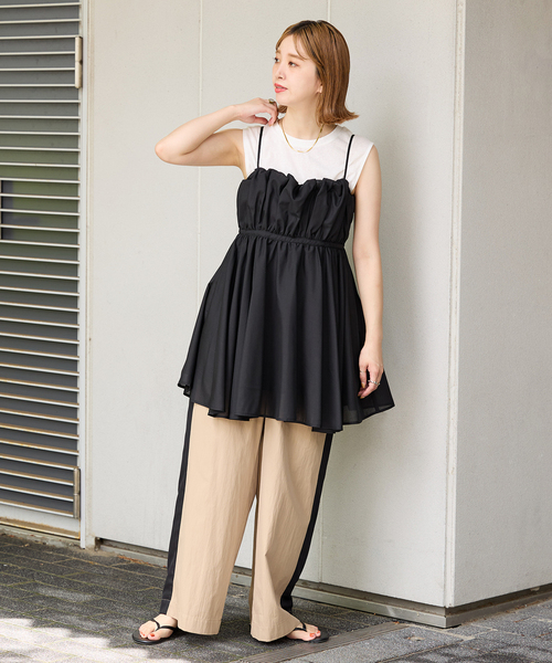 B.C STOCK(ベーセーストック)の「バックリボンキャミソール(キャミソール・レディース・ホワイト/ブラック・FREE)」の4枚目の写真