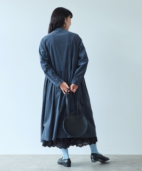 bulle de savon（ビュルデサボン）の「シャツコール ワンピース（ワンピース・レディース・カーキ/チャコールグレー/ホワイト・FREE）」の13枚目の写真