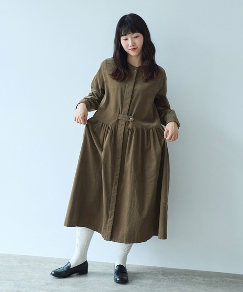 bulle de savon（ビュルデサボン）の「シャツコール ワンピース（ワンピース・レディース・カーキ/チャコールグレー/ホワイト・FREE）」の20枚目の写真