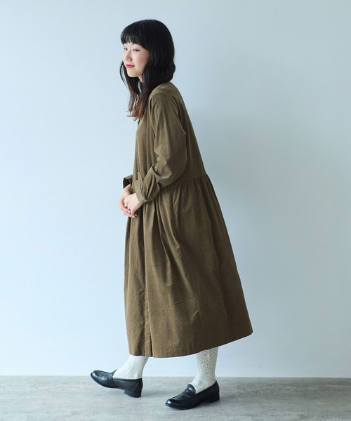 bulle de savon（ビュルデサボン）の「シャツコール ワンピース（ワンピース・レディース・カーキ/チャコールグレー/ホワイト・FREE）」の22枚目の写真