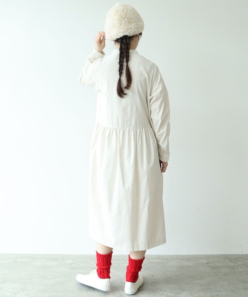 bulle de savon（ビュルデサボン）の「シャツコール ワンピース（ワンピース・レディース・カーキ/チャコールグレー/ホワイト・FREE）」の5枚目の写真