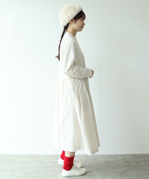 bulle de savon（ビュルデサボン）の「シャツコール ワンピース（ワンピース・レディース・カーキ/チャコールグレー/ホワイト・FREE）」の6枚目の写真