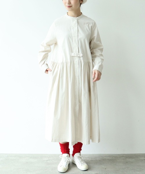 bulle de savon（ビュルデサボン）の「シャツコール ワンピース（ワンピース・レディース・カーキ/チャコールグレー/ホワイト・FREE）」の7枚目の写真
