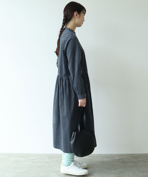 bulle de savon（ビュルデサボン）の「シャツコール ワンピース（ワンピース・レディース・カーキ/チャコールグレー/ホワイト・FREE）」の10枚目の写真