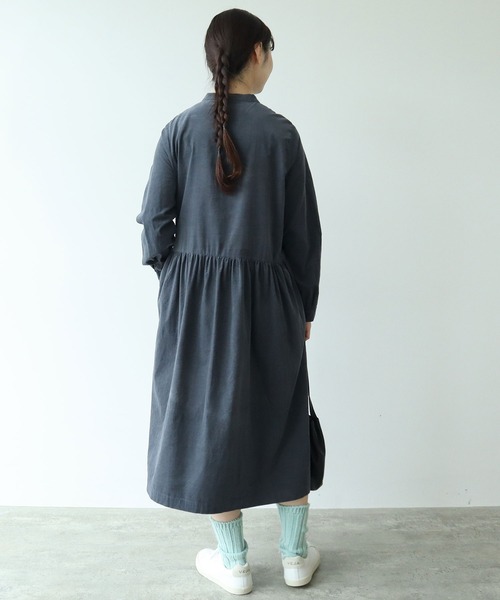 bulle de savon（ビュルデサボン）の「シャツコール ワンピース（ワンピース・レディース・カーキ/チャコールグレー/ホワイト・FREE）」の11枚目の写真