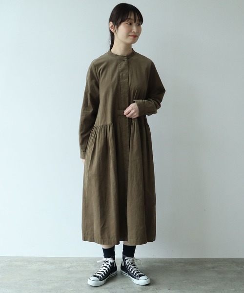 bulle de savon（ビュルデサボン）の「シャツコール ワンピース（ワンピース・レディース・カーキ/チャコールグレー/ホワイト・FREE）」の16枚目の写真