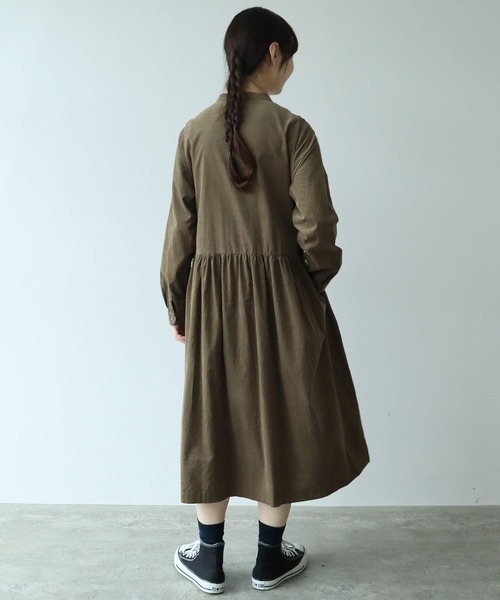 bulle de savon（ビュルデサボン）の「シャツコール ワンピース（ワンピース・レディース・カーキ/チャコールグレー/ホワイト・FREE）」の19枚目の写真