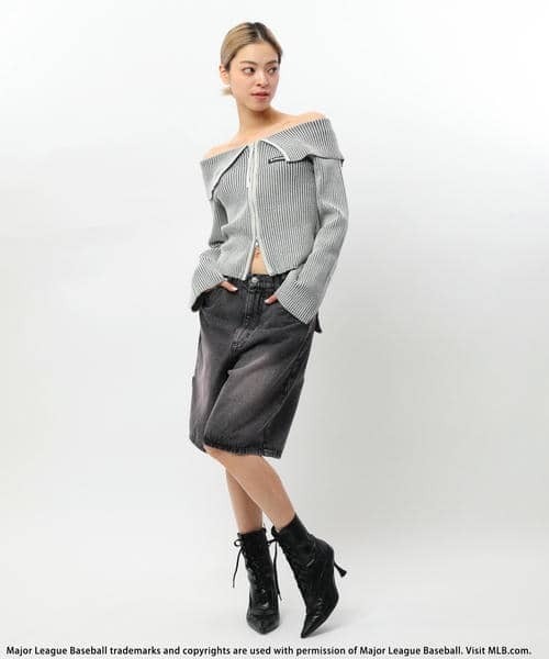 BACK TO THE FIELD（バック トゥー ザ フィールド）の「【MLB】ビックカラーダブルZIPニット（ニット/セーター・レディース・ブラック/グレー/イエロー・FREE）」の7枚目の写真