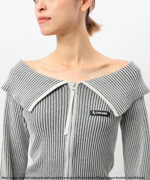 BACK TO THE FIELD（バック トゥー ザ フィールド）の「【MLB】ビックカラーダブルZIPニット（ニット/セーター・レディース・ブラック/グレー/イエロー・FREE）」の12枚目の写真