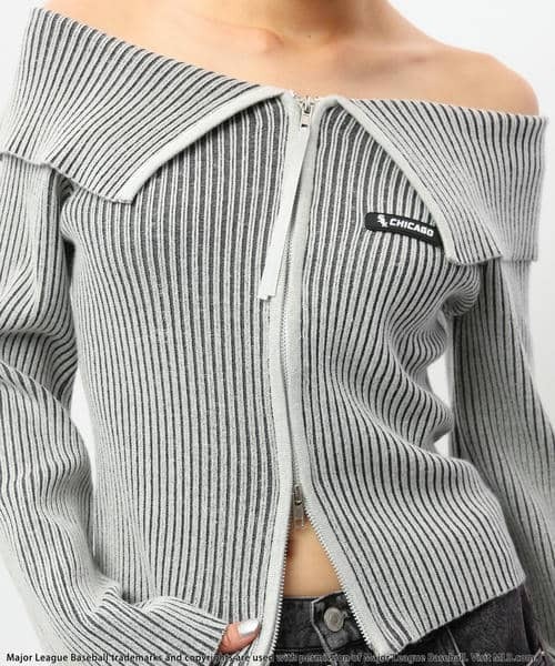 BACK TO THE FIELD（バック トゥー ザ フィールド）の「【MLB】ビックカラーダブルZIPニット（ニット/セーター・レディース・ブラック/グレー/イエロー・FREE）」の13枚目の写真