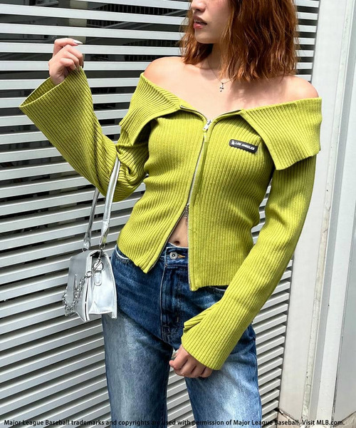 BACK TO THE FIELD（バック トゥー ザ フィールド）の「【MLB】ビックカラーダブルZIPニット（ニット/セーター・レディース・ブラック/グレー/イエロー・FREE）」の21枚目の写真