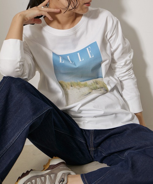 【セール】【ELLE×NERGY】UV Collaboration ロングスリーブT-shirts（Tシャツ/カットソー）｜ELLE（エル）