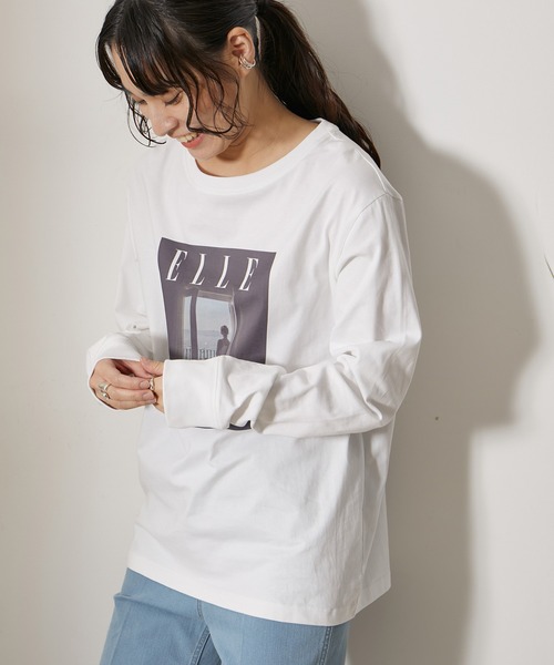 ELLE(エル)の「【ELLE×NERGY】UV Collaboration ロングスリーブT-shirts(Tシャツ/カットソー・レディース・ホワイト/ホワイト系その他/ブラック・FREE)」の7枚目の写真