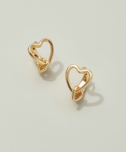 GOLDY(ゴールディ)の「ダブル ハート ワンタッチ ピアス(ピアス(両耳用)・レディース・ゴールド/シルバー系その他/ゴールド系その他/シルバー・FREE)」の6枚目の写真