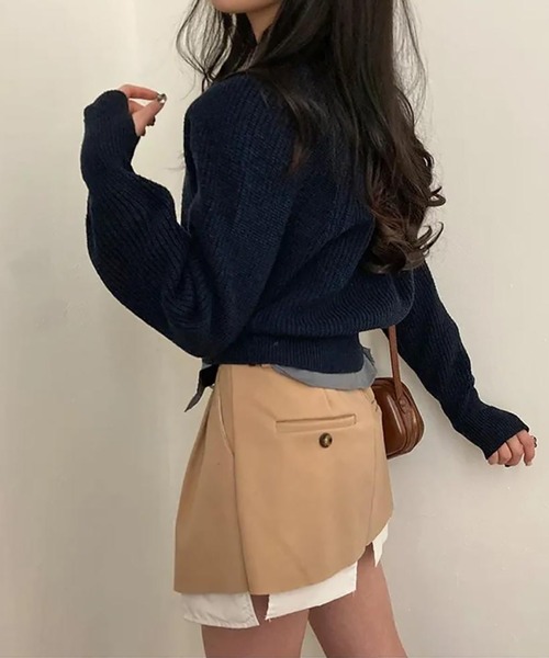 Girly Doll(ガーリードール)の「指抜きクルーネックニット(ニット/セーター・レディース・ボルドー/ベージュ/グレー/ネイビー/ブラック・F)」の13枚目の写真
