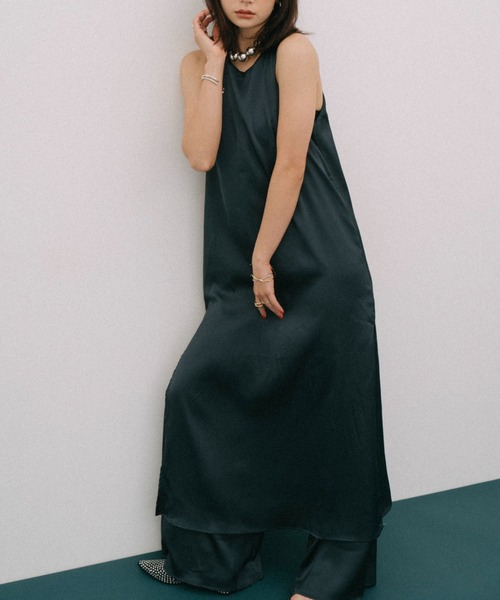 HANNE（アン）の「サテンレイヤードオールインワン（つなぎ