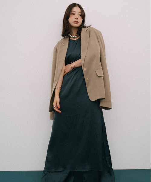 HANNE（アン）の「サテンレイヤードオールインワン（つなぎ