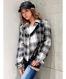 GYDA | ペプラムライダースコート(ライダースジャケット)