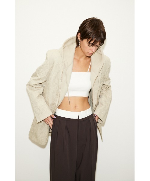 THROW by SLY（スローバイスライ）の「THROW CROP 2WAY HG CAMI クロップ 2ウェイ ハイゲージ キャミソール（キャミソール・レディース・グレー/アイボリー/ブラック・FREE）」の4枚目の写真