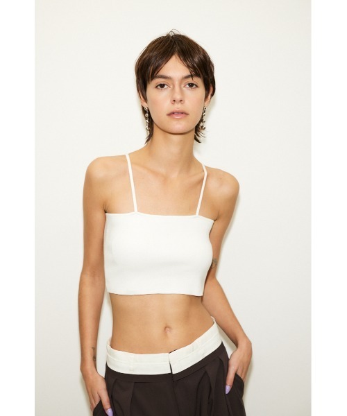 THROW by SLY（スローバイスライ）の「THROW CROP 2WAY HG CAMI クロップ 2ウェイ ハイゲージ キャミソール（キャミソール・レディース・グレー/アイボリー/ブラック・FREE）」の10枚目の写真
