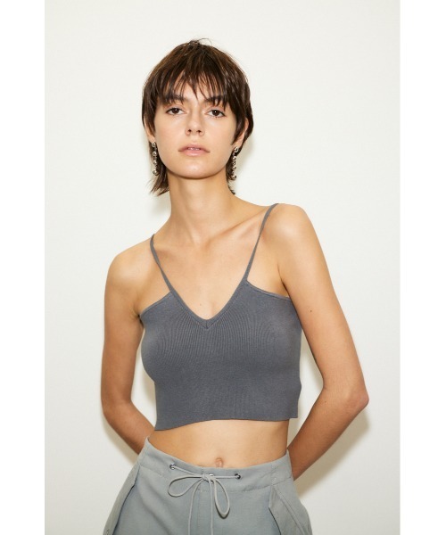 THROW by SLY（スローバイスライ）の「THROW CROP 2WAY HG CAMI クロップ 2ウェイ ハイゲージ キャミソール（キャミソール・レディース・グレー/アイボリー/ブラック・FREE）」の16枚目の写真