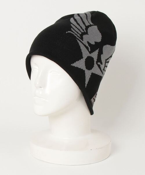 AVIREX（アヴィレックス）の「AVIREX / AX EX AVIREXMARK KNIT ビーニー / 80680700（ニットキャップ/ビーニー・メンズ・ブラック/オフホワイト/カーキ・FREE）」の2枚目の写真