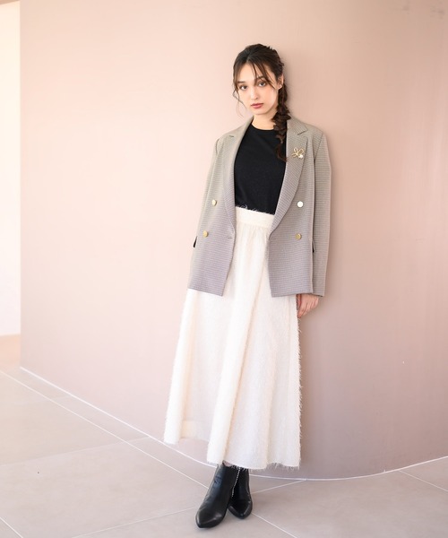 MISCH MASCH(ミッシュマッシュ)の「シャギーフレアスカート/MM437212(スカート・レディース・アイボリー/ブラック・フリ-)」の15枚目の写真