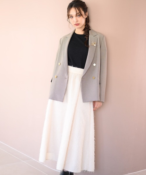 MISCH MASCH(ミッシュマッシュ)の「シャギーフレアスカート/MM437212(スカート・レディース・アイボリー/ブラック・フリ-)」の16枚目の写真