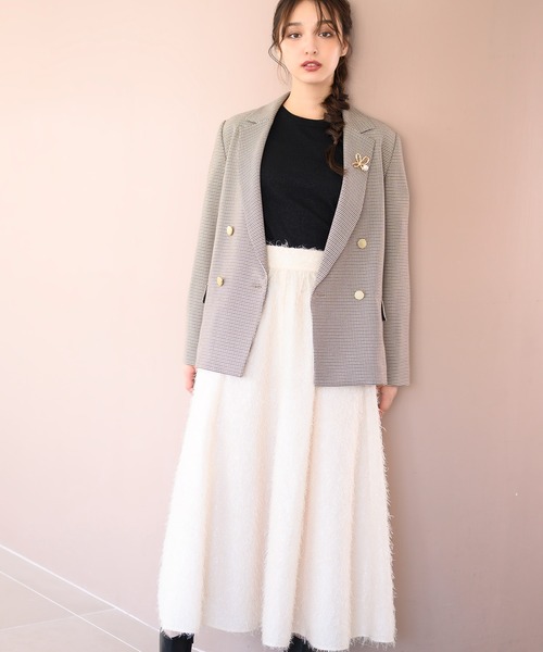 MISCH MASCH(ミッシュマッシュ)の「シャギーフレアスカート/MM437212(スカート・レディース・アイボリー/ブラック・フリ-)」の20枚目の写真