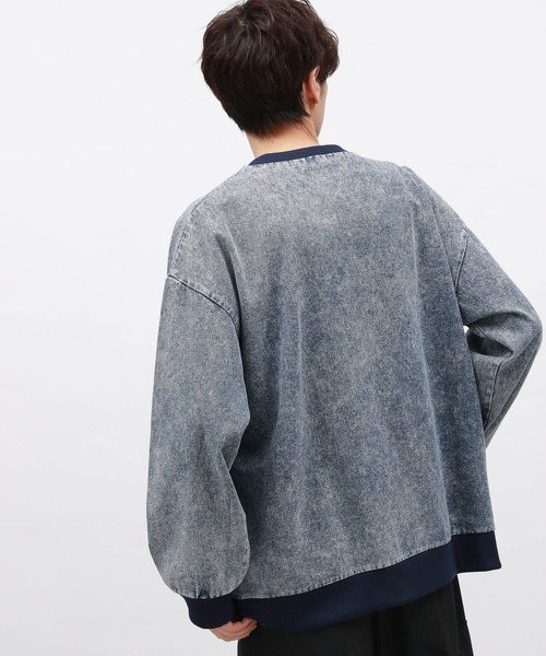 LAKOLE（ラコレ）の「ウォッシュドデニムプルオーバー / 137657（Tシャツ/カットソー・メンズ・ブラック/ブルー・MEDIUM/LARGE）」の6枚目の写真