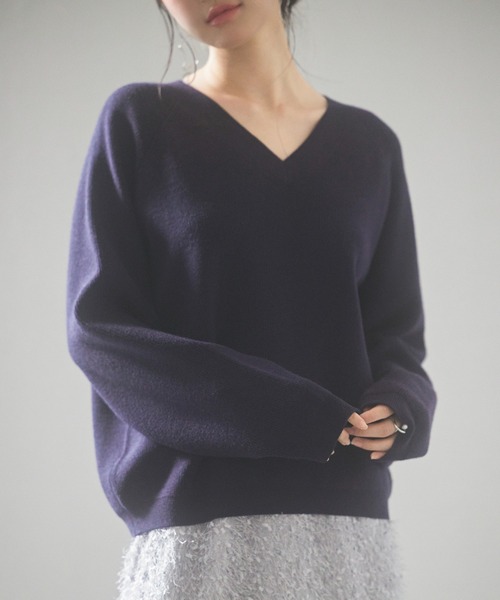 SAISON DE PAPILLON(セゾンドパピヨン)の「レディース 畦編み Vネック ニット プルオーバー ラグランスリーブ(ニット/セーター・レディース・アイボリー/ネイビー/ブルーグレー/チャコール/ピンク/ブラック/ベージュ・L/M)」の22枚目の写真