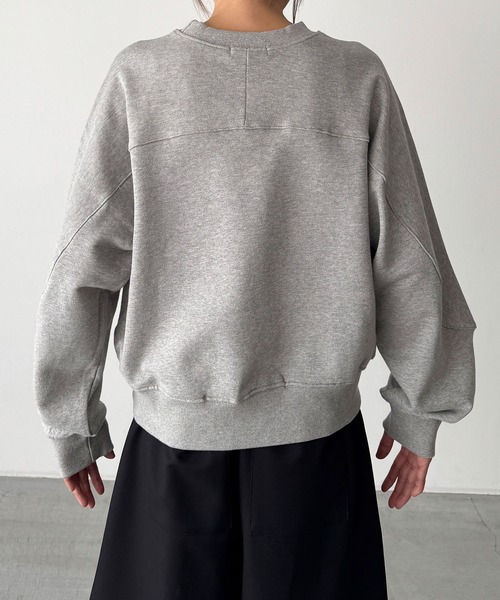 CANAL JEAN(キャナルジーン)の「El mar コンパクト裏毛クルーネックトレーナー(スウェット・レディース・ヘザーグレー/ボルドー/オートミール/ネイビー/ホワイト/ピンク/セージグリーン・ONE SIZE)」の12枚目の写真