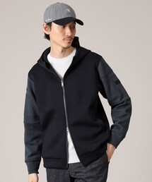 ◆【Made in JAPAN】ニットスリーブ ジップアップ パーカ