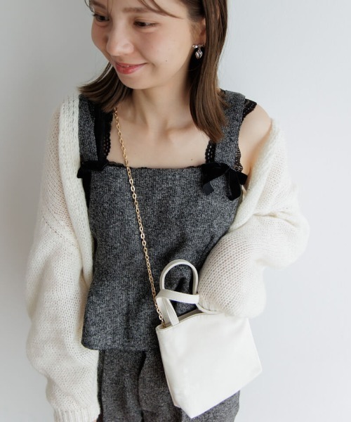 flower（フラワー）の「スウィートリボンビスチェ（キャミソール・レディース・ベージュ/ブラック/ブラウン・FREE）」の4枚目の写真