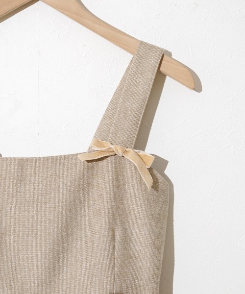 treat ürself リボンビスチェ lace ribbon tie frill tops | Treat ürself