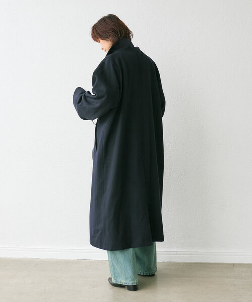 RIVE DROITE（リヴドロワ）の「【着映え◎】ウールスタンドネックコート（その他アウター・レディース・ネイビー/キャメル・FREE）」の5枚目の写真