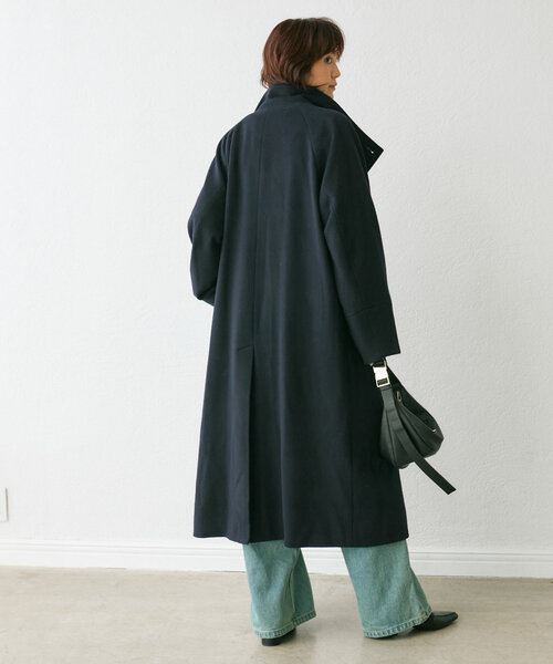 RIVE DROITE（リヴドロワ）の「【着映え◎】ウールスタンドネックコート（その他アウター・レディース・ネイビー/キャメル・FREE）」の6枚目の写真