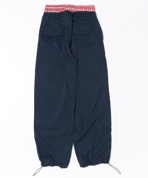 セール】チェック レイヤード ワイドパンツ（スウェットパンツ