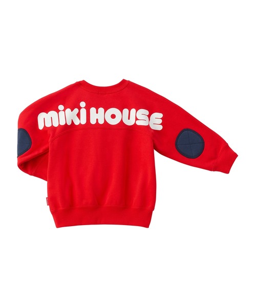 MIKI HOUSE(ミキハウス)の「【WEB限定】バックロゴトレーナー(スウェット・キッズ・コーラルピンク/ブルー/レッド/ホワイト/ライトグリーン/グリーン/イエロー/ネイビー・140cm/130cm/110cm/100cm/90cm/80cm/120cm)」の8枚目の写真