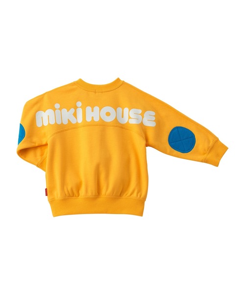 MIKI HOUSE(ミキハウス)の「【WEB限定】バックロゴトレーナー(スウェット・キッズ・コーラルピンク/ブルー/レッド/ホワイト/ライトグリーン/グリーン/イエロー/ネイビー・140cm/130cm/110cm/100cm/90cm/80cm/120cm)」の6枚目の写真