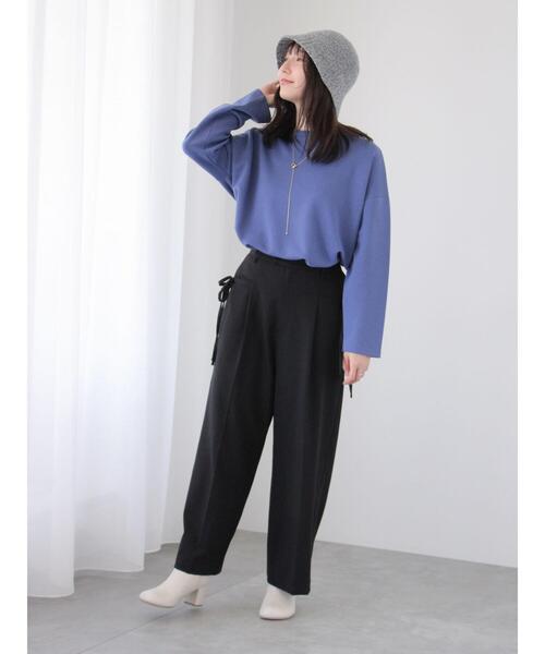 Te chichi TERRASSE(テチチテラス)の「サイドリボンセンタープレスパンツ(その他パンツ・レディース・チャコールグレー/ブラック/ベージュ・F)」の10枚目の写真