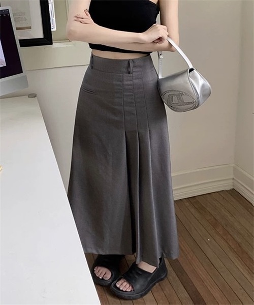 Dream garden（ドリームガーデン）の「サイドプリーツロングスカート（スカート・レディース・ブラック/ダークグレー/ダークブラウン・S/XL/2XL/L/M/3XL/4XL/5XL）」の2枚目の写真