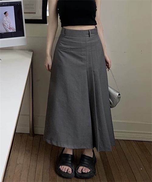 Dream garden（ドリームガーデン）の「サイドプリーツロングスカート（スカート・レディース・ブラック/ダークグレー/ダークブラウン・S/XL/2XL/L/M/3XL/4XL/5XL）」の15枚目の写真