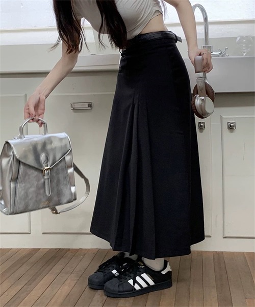 Dream garden（ドリームガーデン）の「サイドプリーツロングスカート（スカート・レディース・ブラック/ダークグレー/ダークブラウン・S/XL/2XL/L/M/3XL/4XL/5XL）」の13枚目の写真
