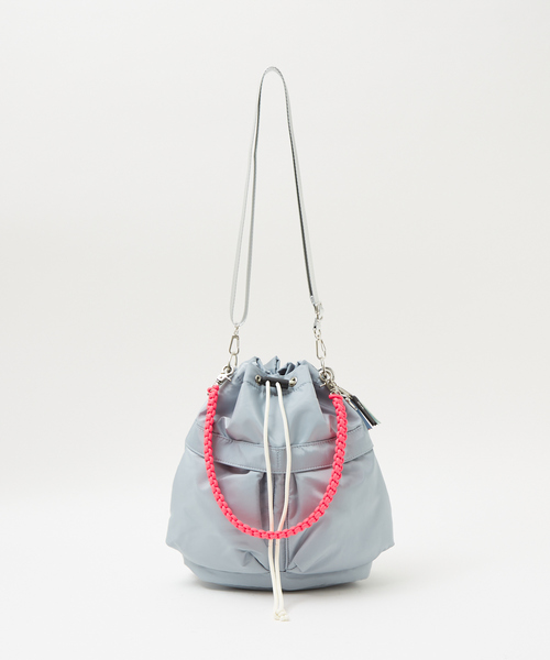 ABAHOUSE(アバハウス)の「【cheek/チーク】kinchaku code2WAY TOTE/巾着2WAYショルダーバッグ/ユニセックス(ショルダーバッグ・メンズ・ブラック/グレー/アイボリー/カーキ/イエロー/パープル/ベージュ/オレンジ・フリー)」の9枚目の写真