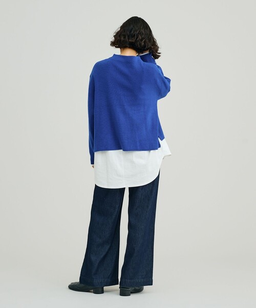 J.PRESS YORK STREET（ジェイプレスヨークストリート）の「【WOMEN】ANTI PILLING WOOL ボトルネックニット（ニット/セーター・レディース・ブルー系/ダルブルー系/オレンジ系/ライトグレー系/グレー系・F）」の15枚目の写真