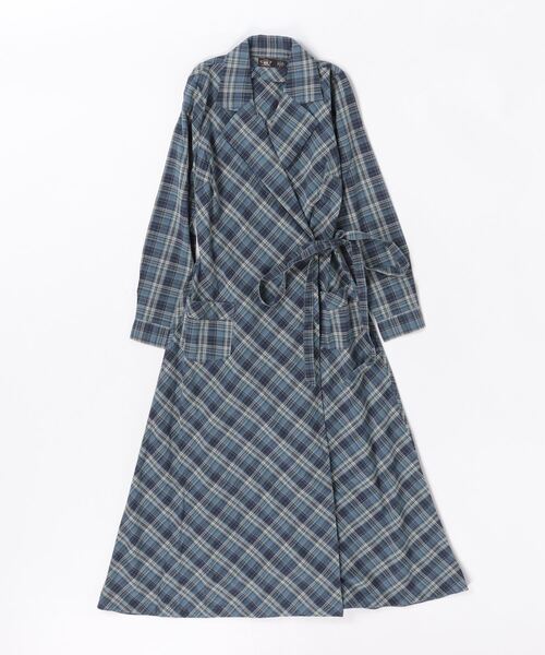 RRL（ダブル アール エル）の「チェック コットン ラップ ドレス