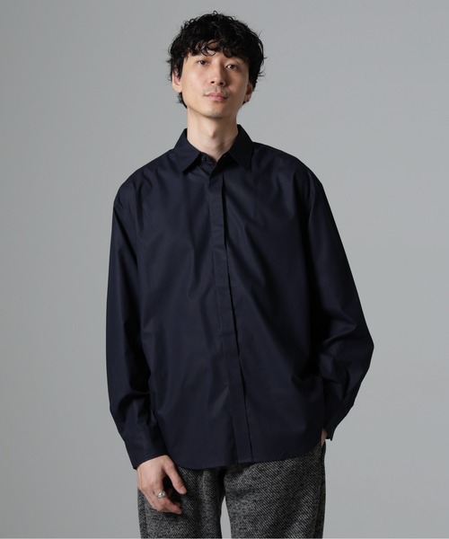 NANO universe(ナノユニバース)の「WEB限定/テンセルコットン比翼レギュラーカラーシャツ(シャツ/ブラウス・メンズ・ネイビー/ホワイト/ブルー・L/M)」の6枚目の写真