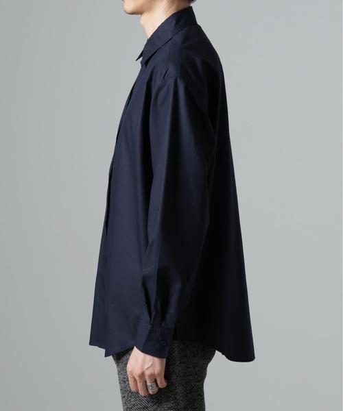 NANO universe(ナノユニバース)の「WEB限定/テンセルコットン比翼レギュラーカラーシャツ(シャツ/ブラウス・メンズ・ネイビー/ホワイト/ブルー・L/M)」の14枚目の写真