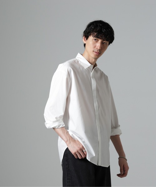 NANO universe(ナノユニバース)の「WEB限定/テンセルコットン比翼レギュラーカラーシャツ(シャツ/ブラウス・メンズ・ネイビー/ホワイト/ブルー・L/M)」の22枚目の写真